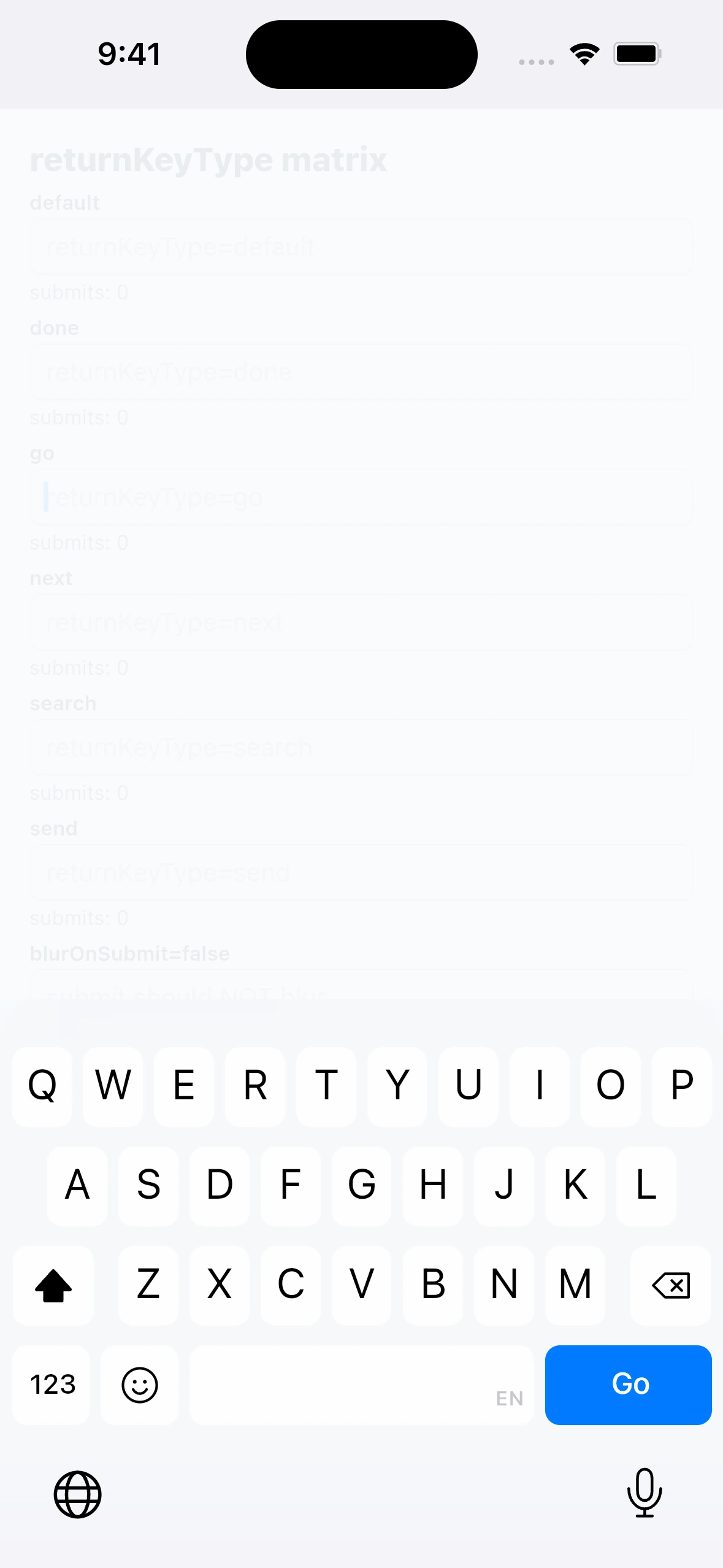 TextInputReturnKeyCase Peach