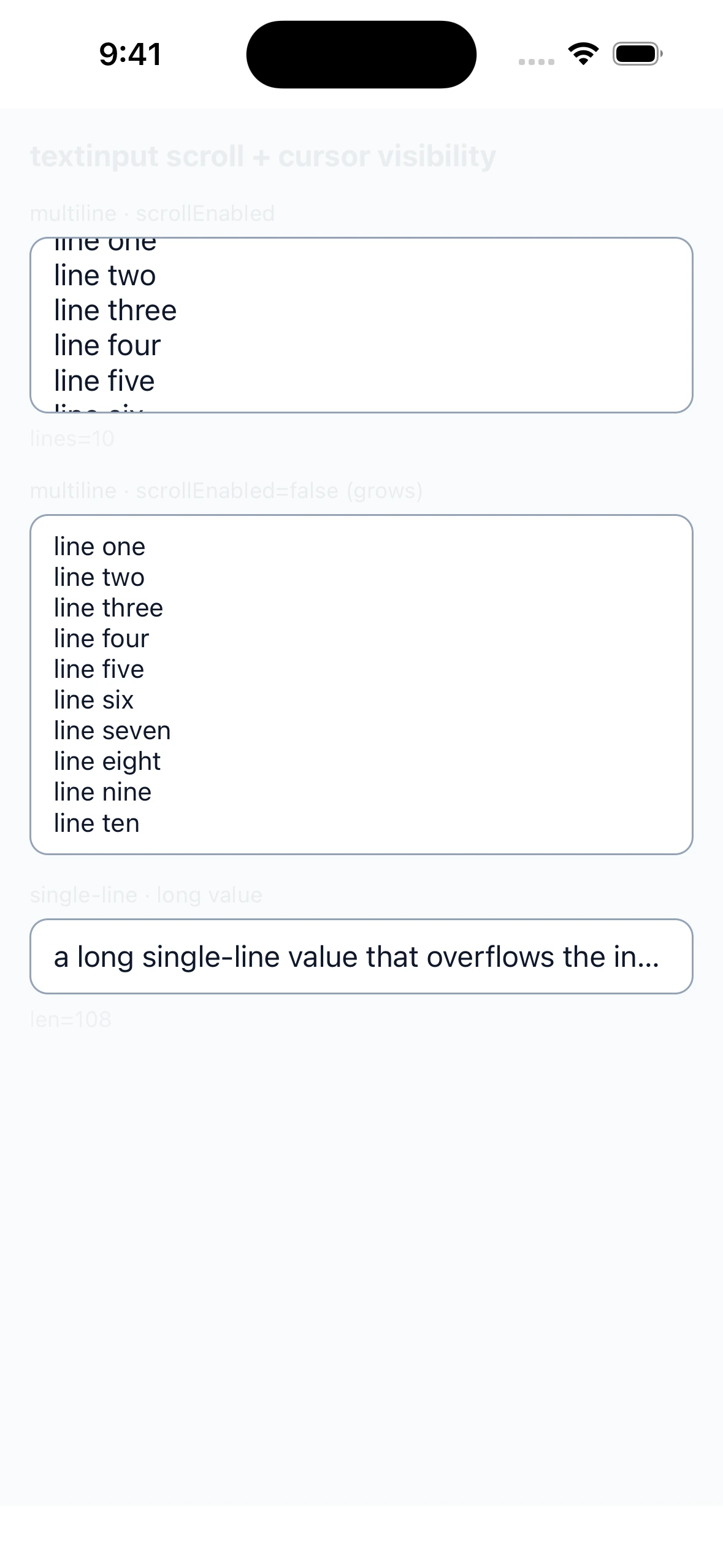 TextInputScrollCase iOS