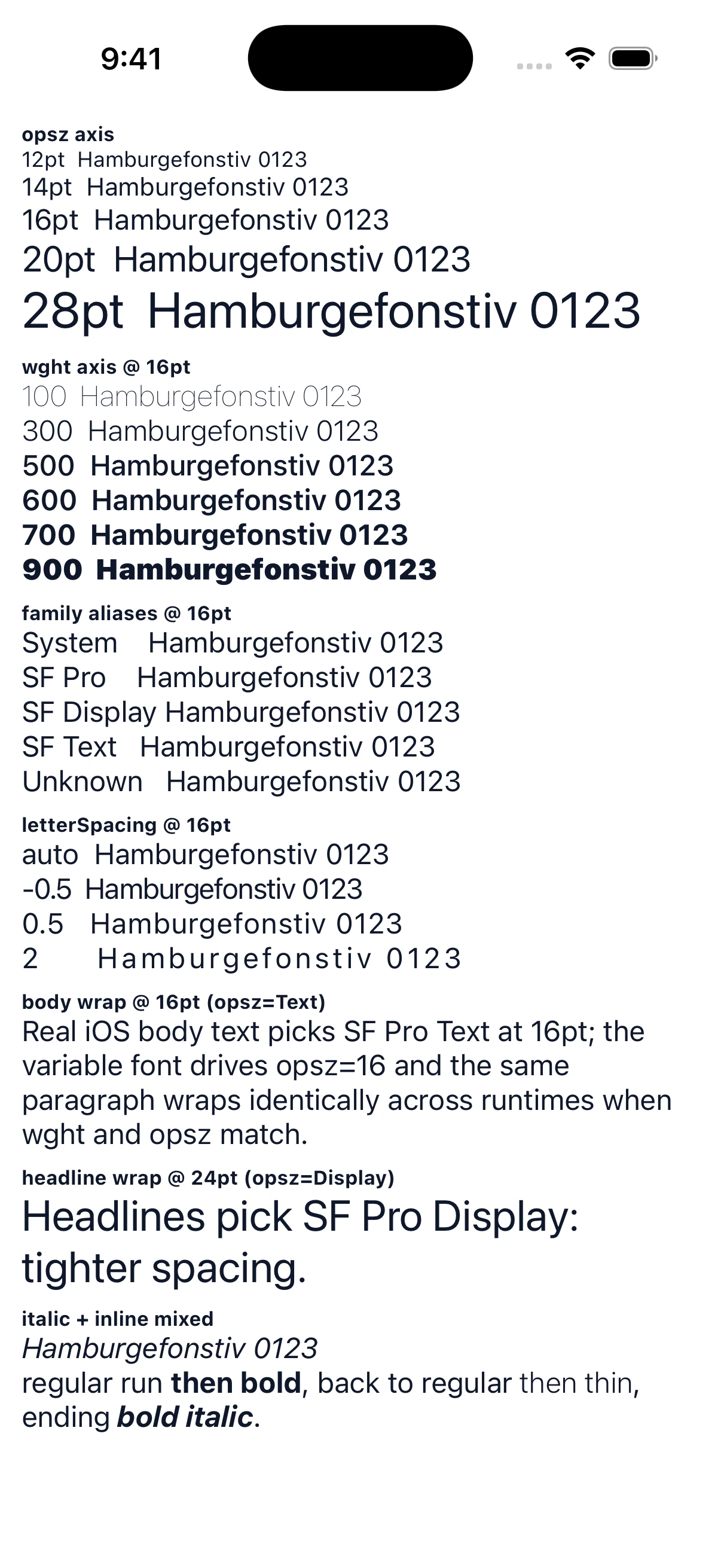 TypographyMatrixCase iOS